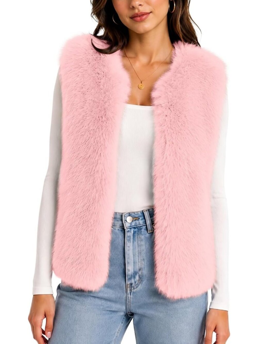 Cozy Luxury Faux Fur Vest - Soft Plush Sleeveless Winter Jacket for Women